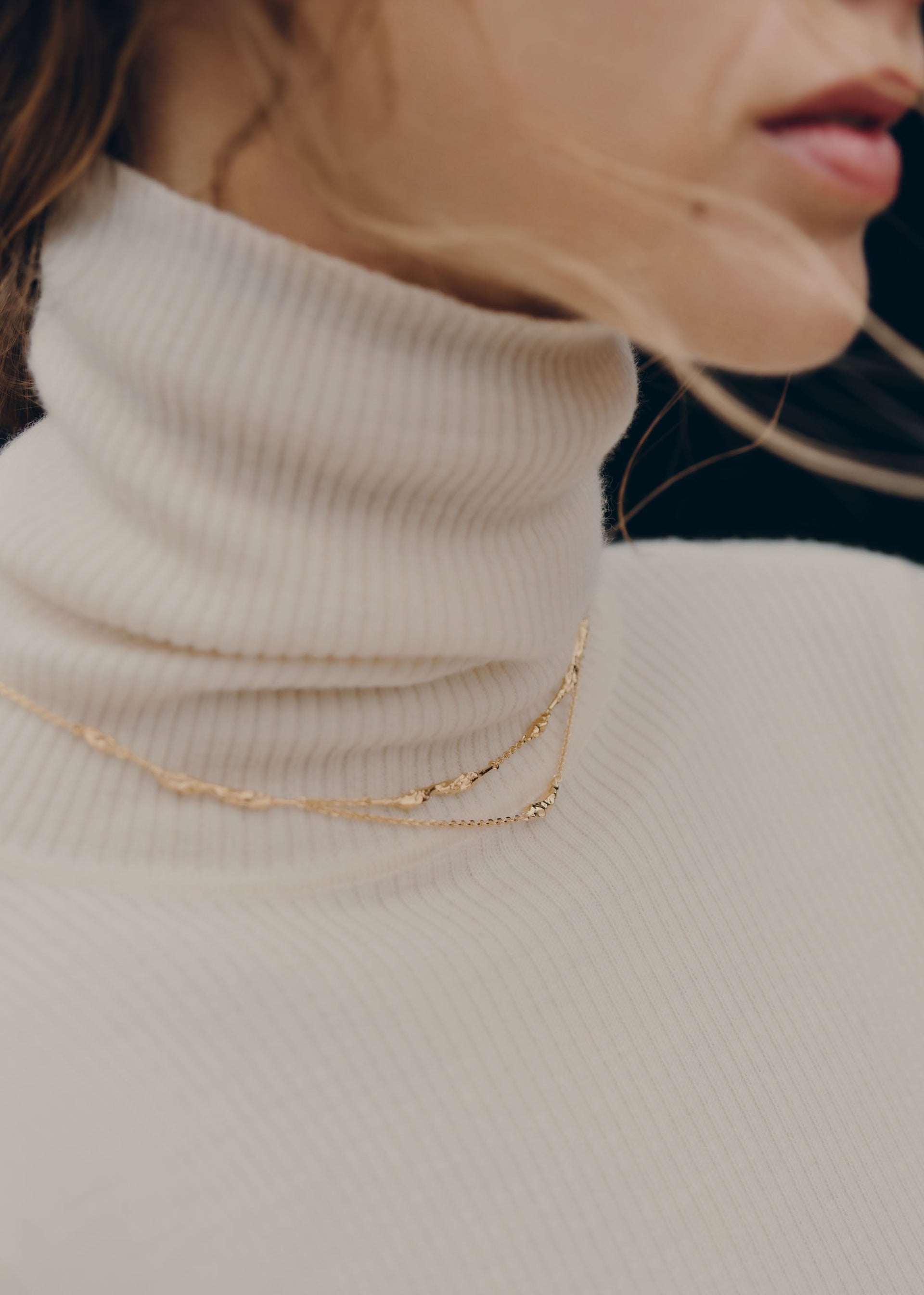 Catena doppia Eroz - placcata oro 24 carati