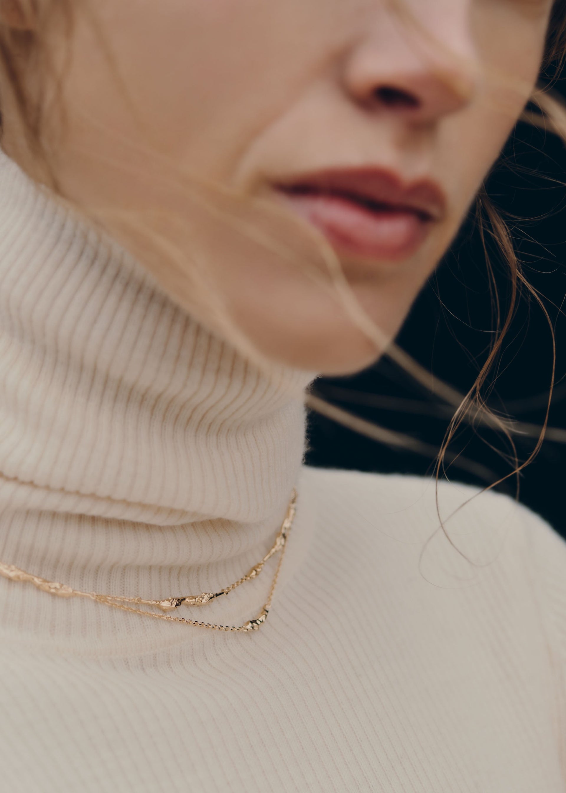 Catena doppia Eroz - placcata oro 24 carati