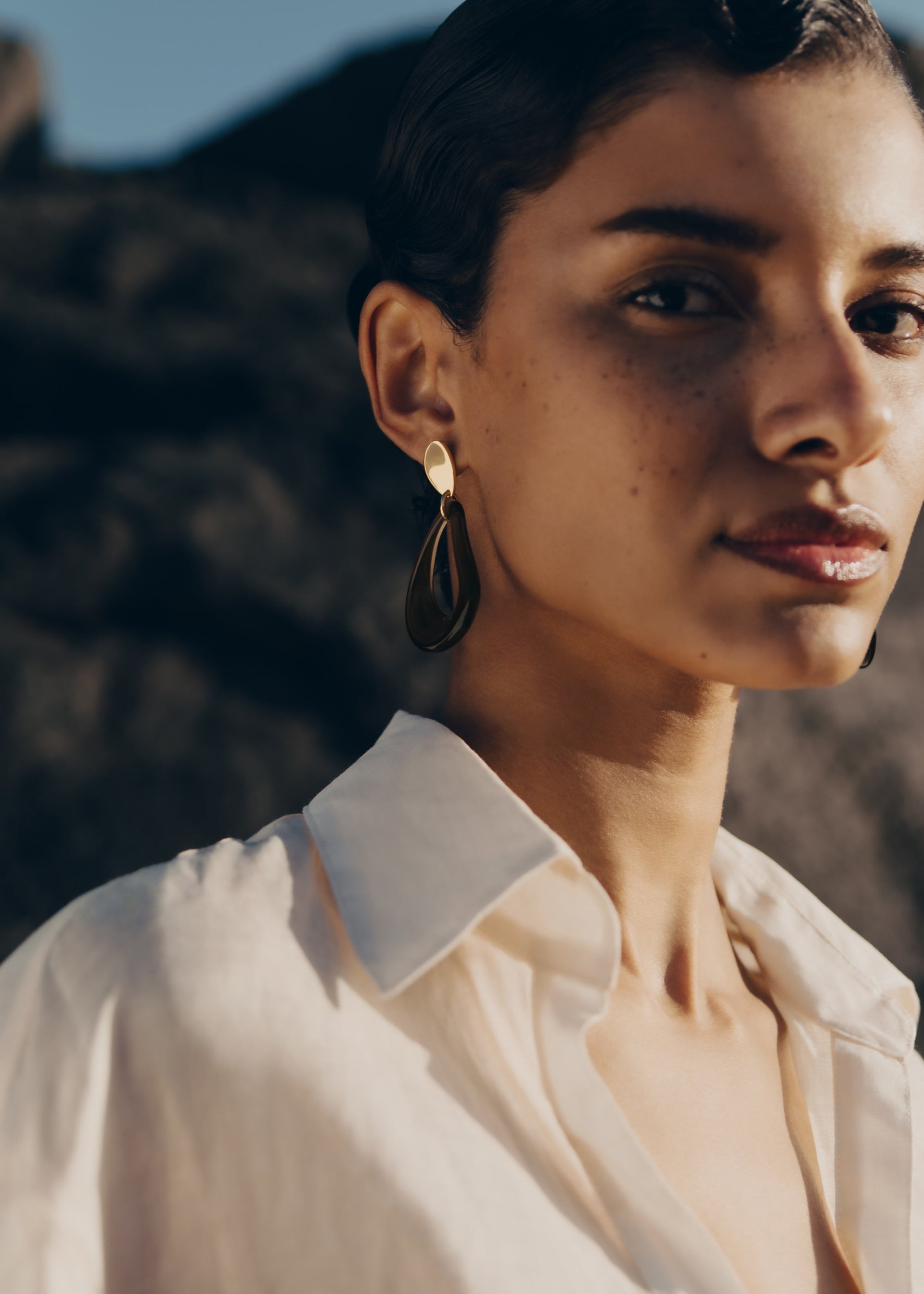 Orecchini pendenti Naé - Vetro fumé