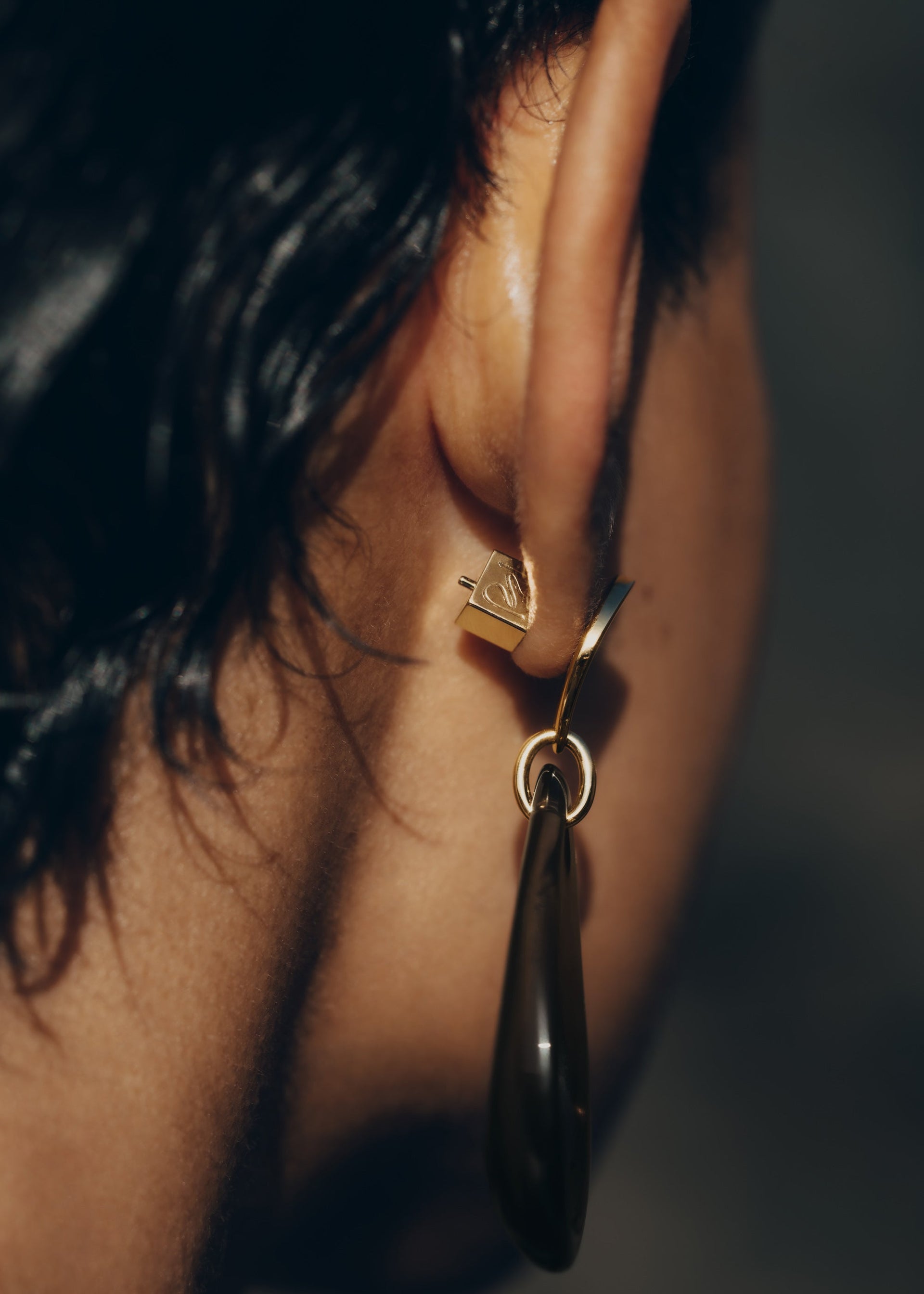 Orecchini pendenti Naé - Vetro fumé