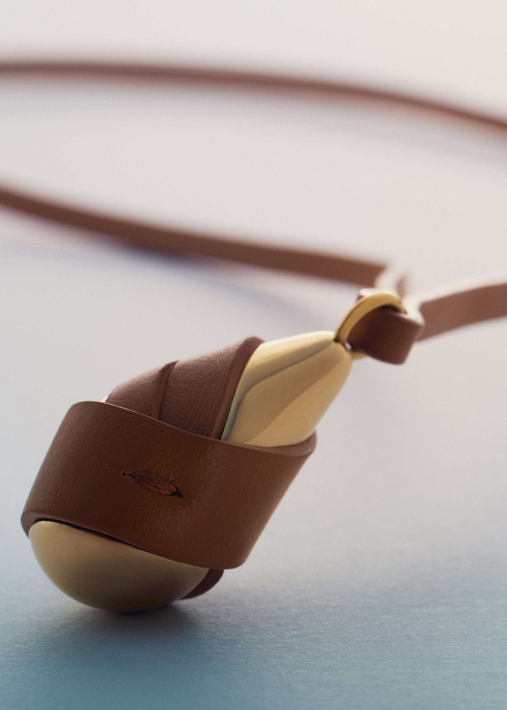 Ciondolo Ormé - placcata oro cuoio cammello