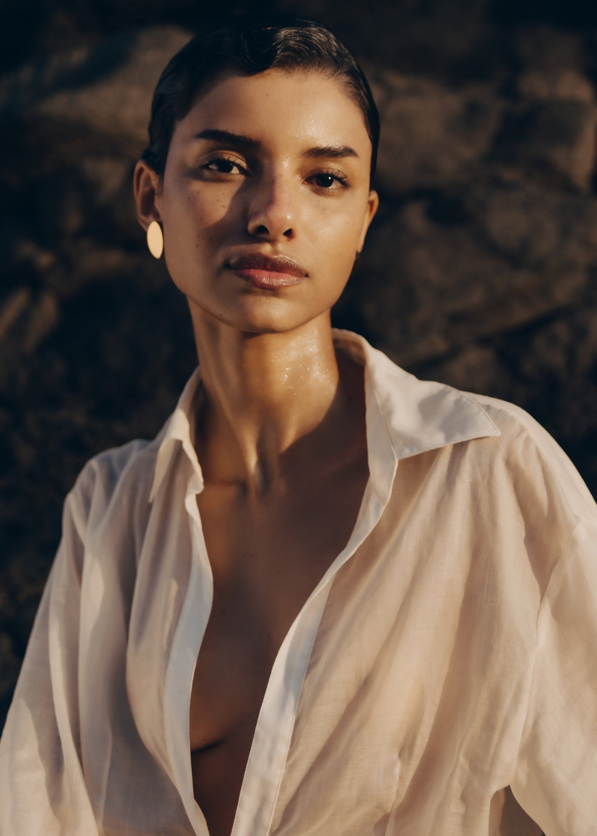 Orecchini a lobo Naé - Vetro fumé