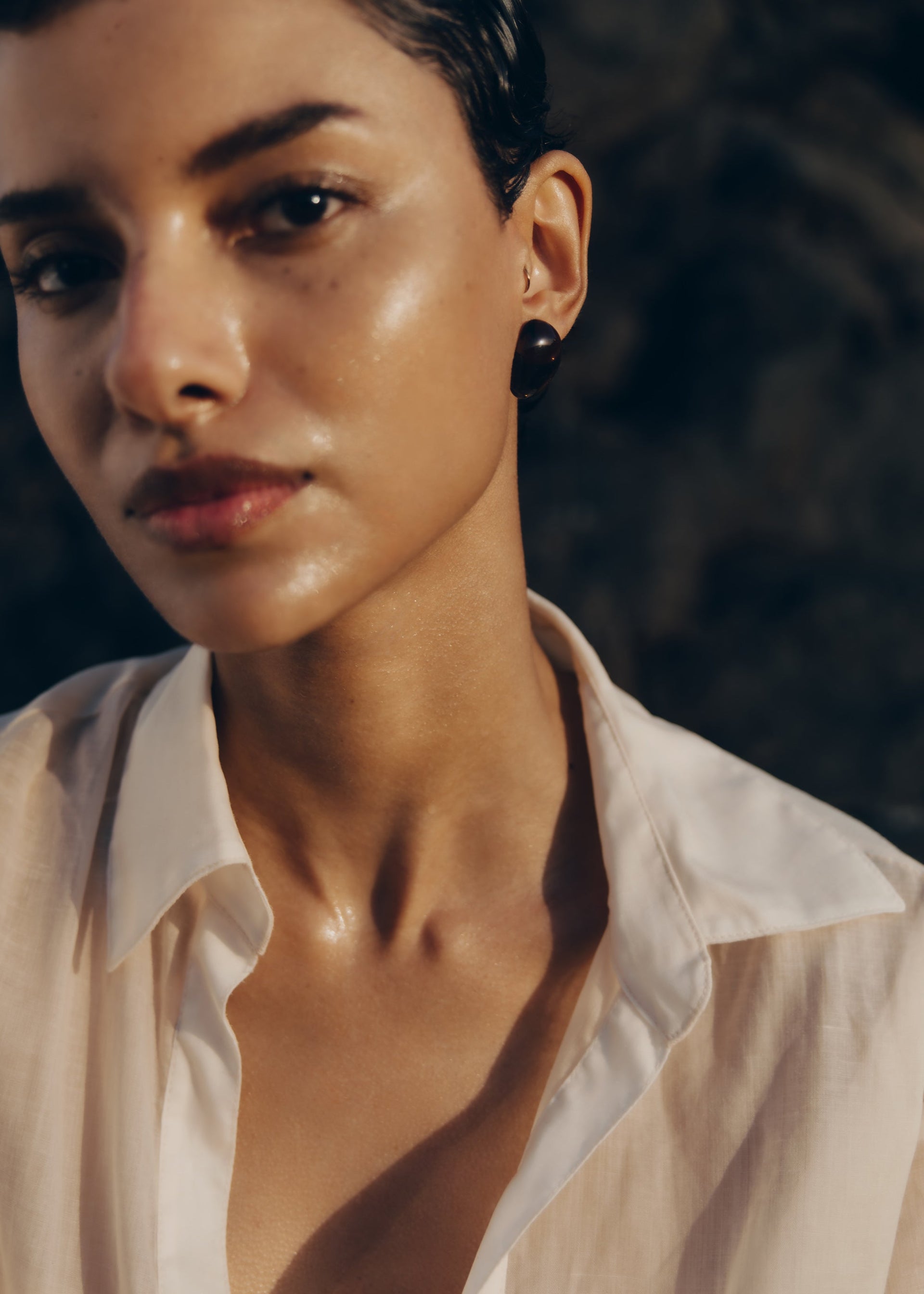 Orecchini a lobo Naé - Vetro fumé