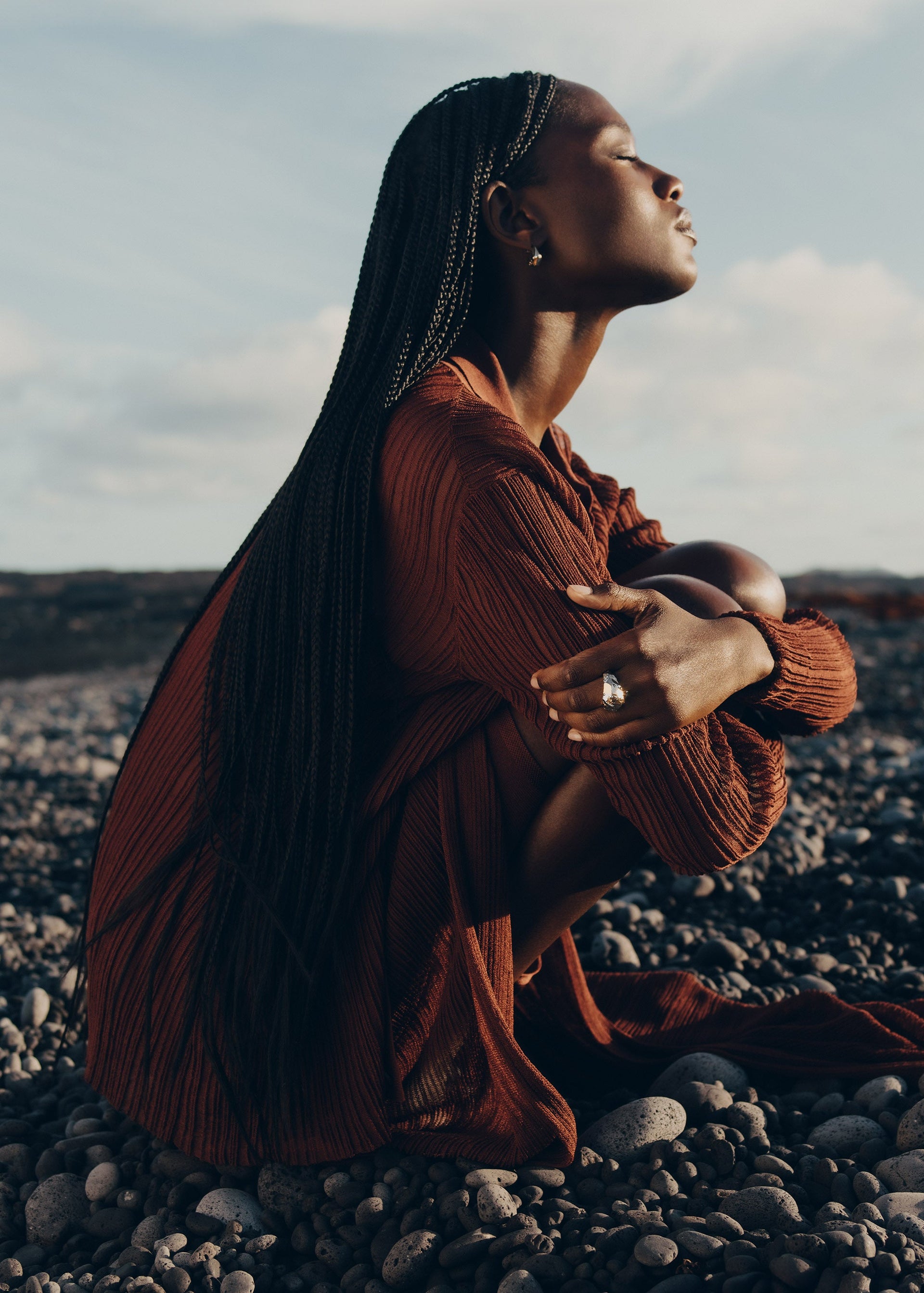 Anello Eroz - Duo de paladio chapado en oro de 24 quilates​