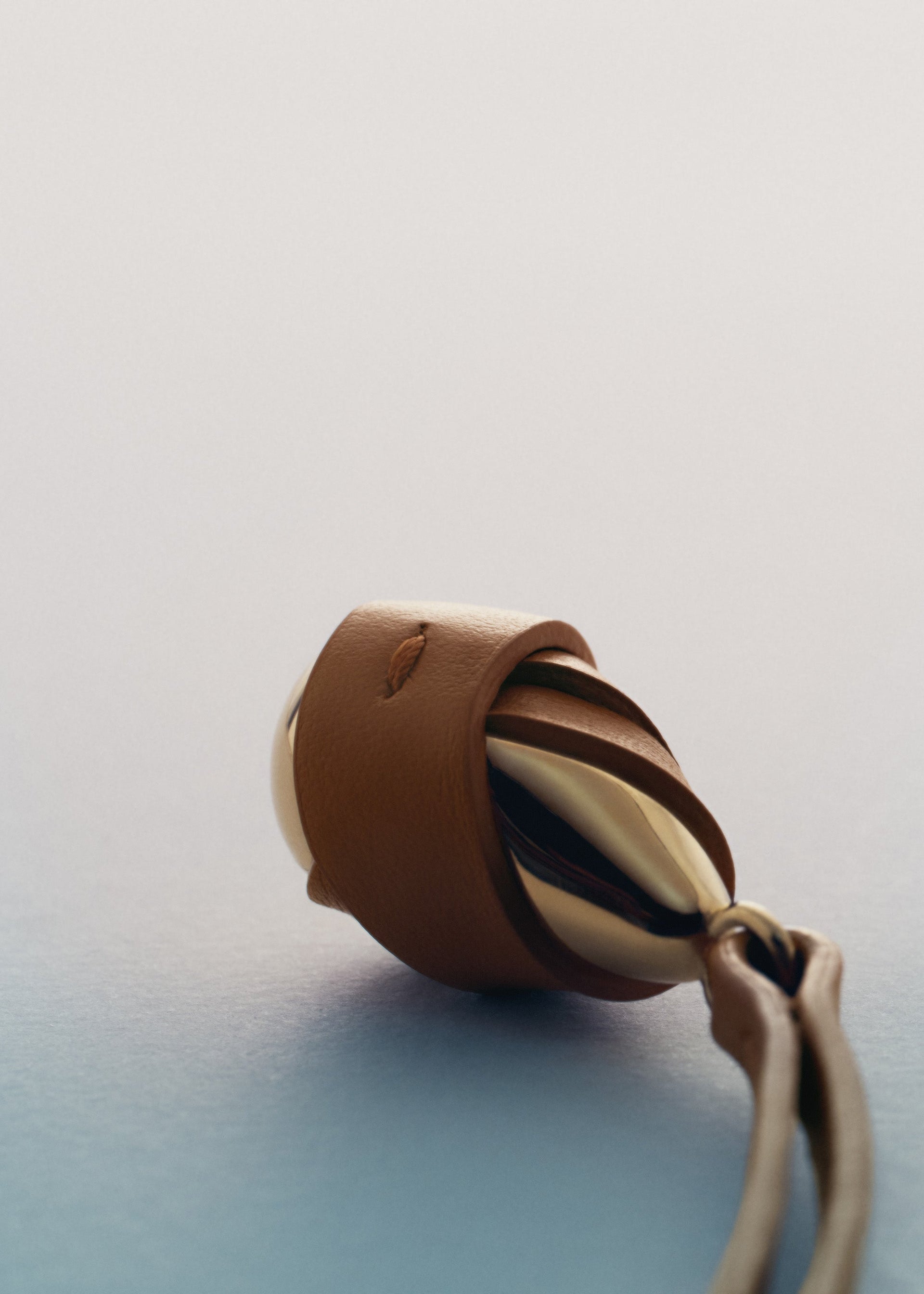 Ciondolo Ormé - placcata oro cuoio cammello