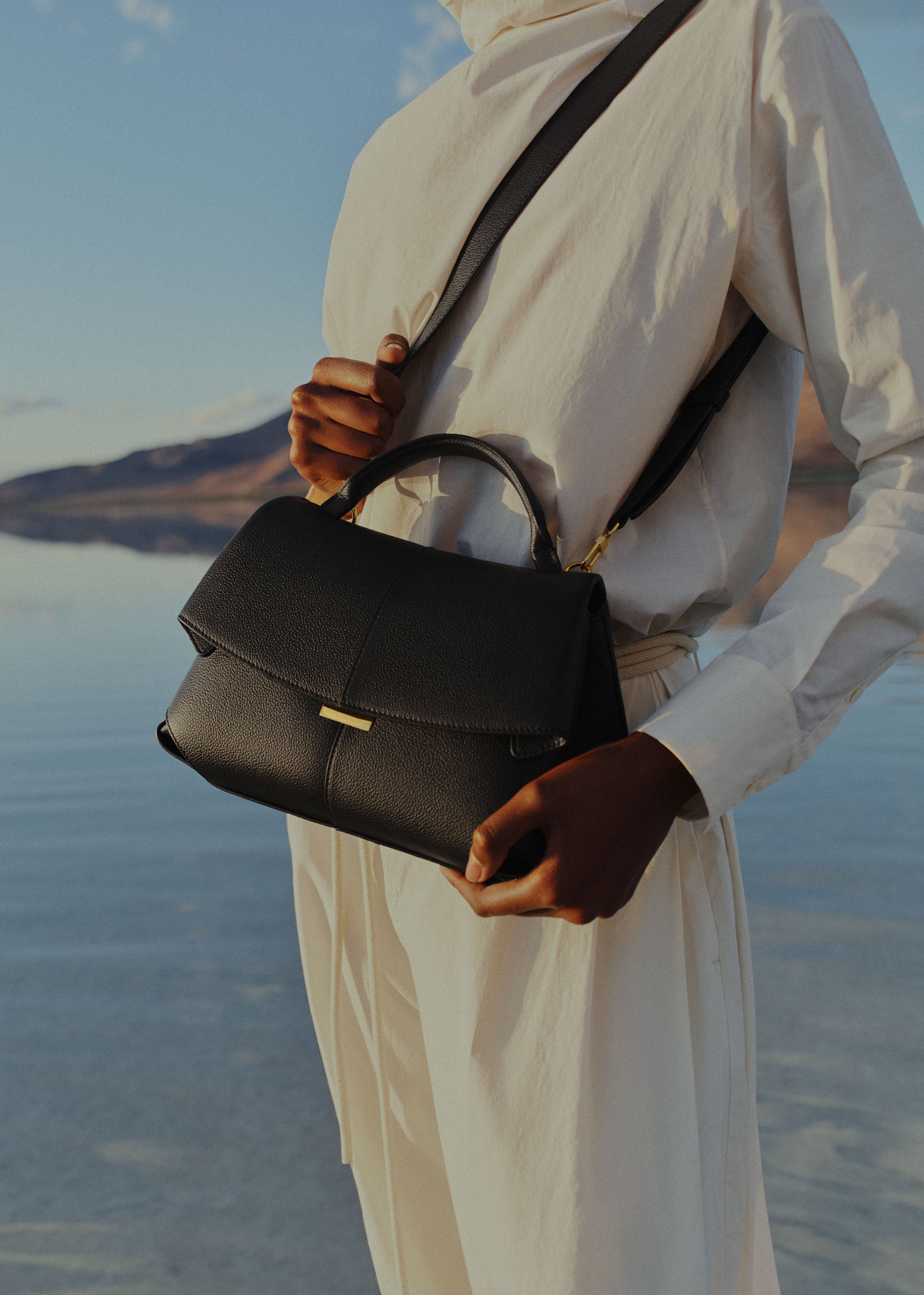 Polène | Bag - Mokki Mini - Textured Black – Polène IT