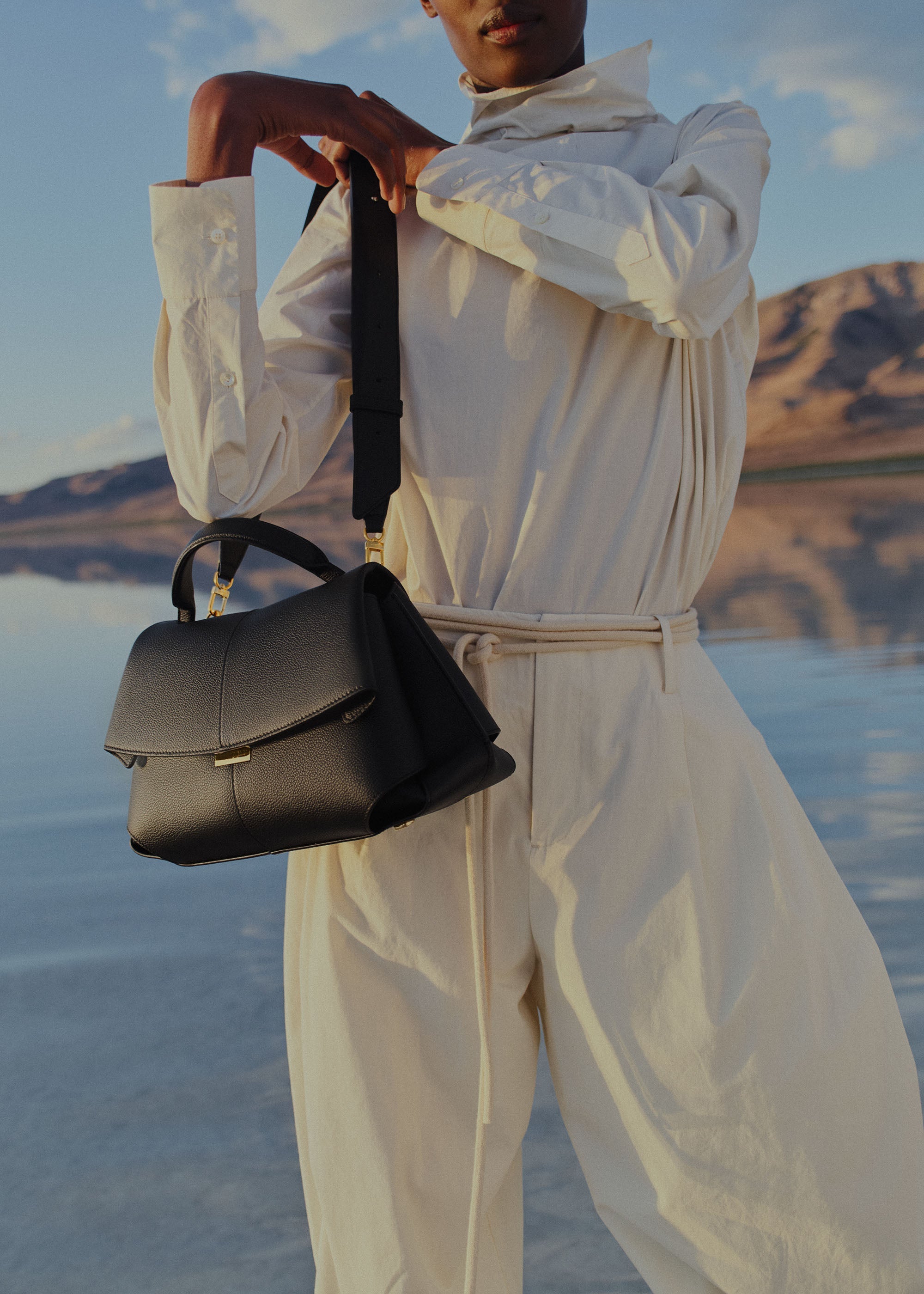 Polène | Bag - Mokki Mini - Textured Black – Polène IT