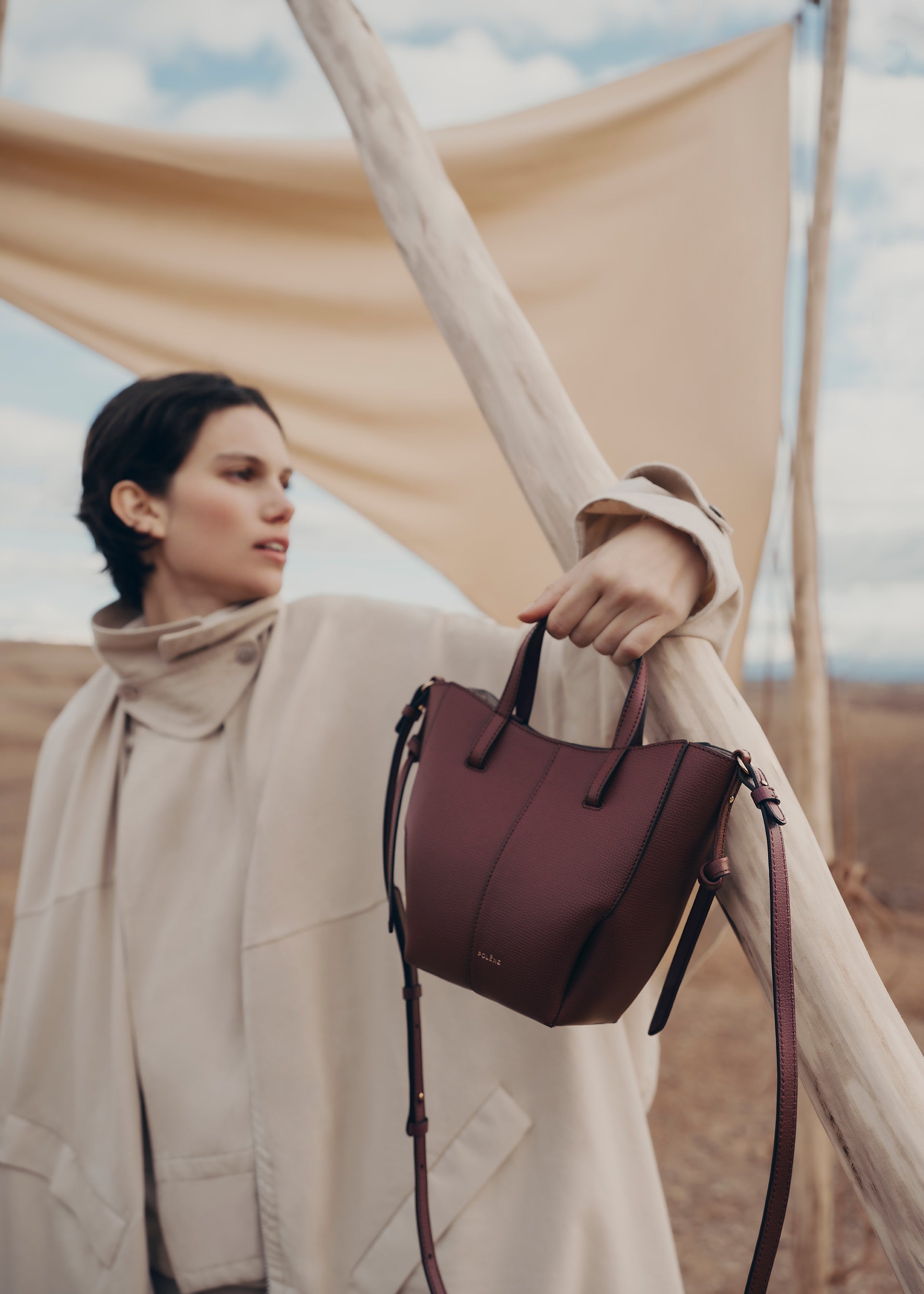 Cyme Tote Nano - Ciliegia Nera Granulata