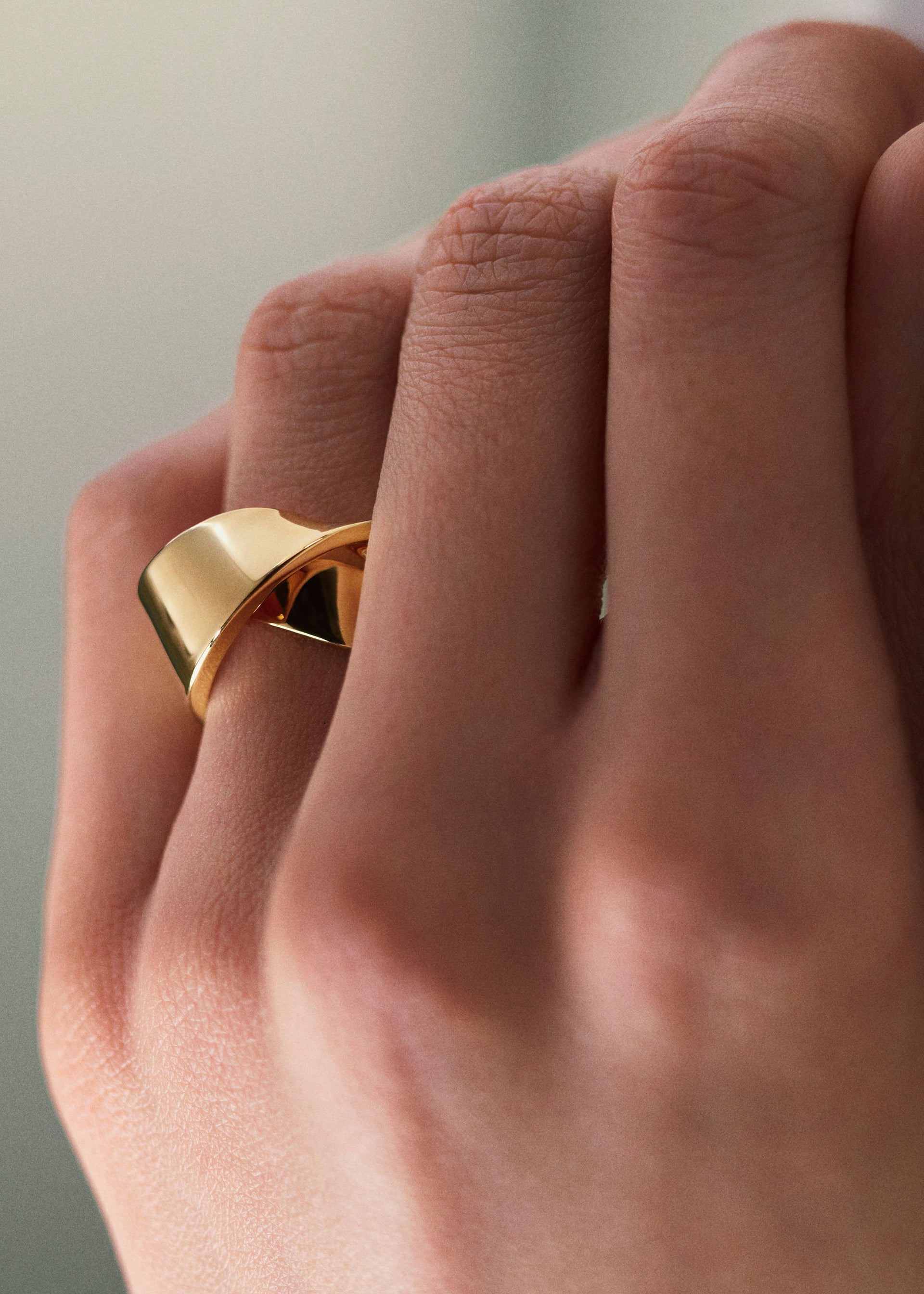 Anello a volute Éole - Placcata oro 24 carati