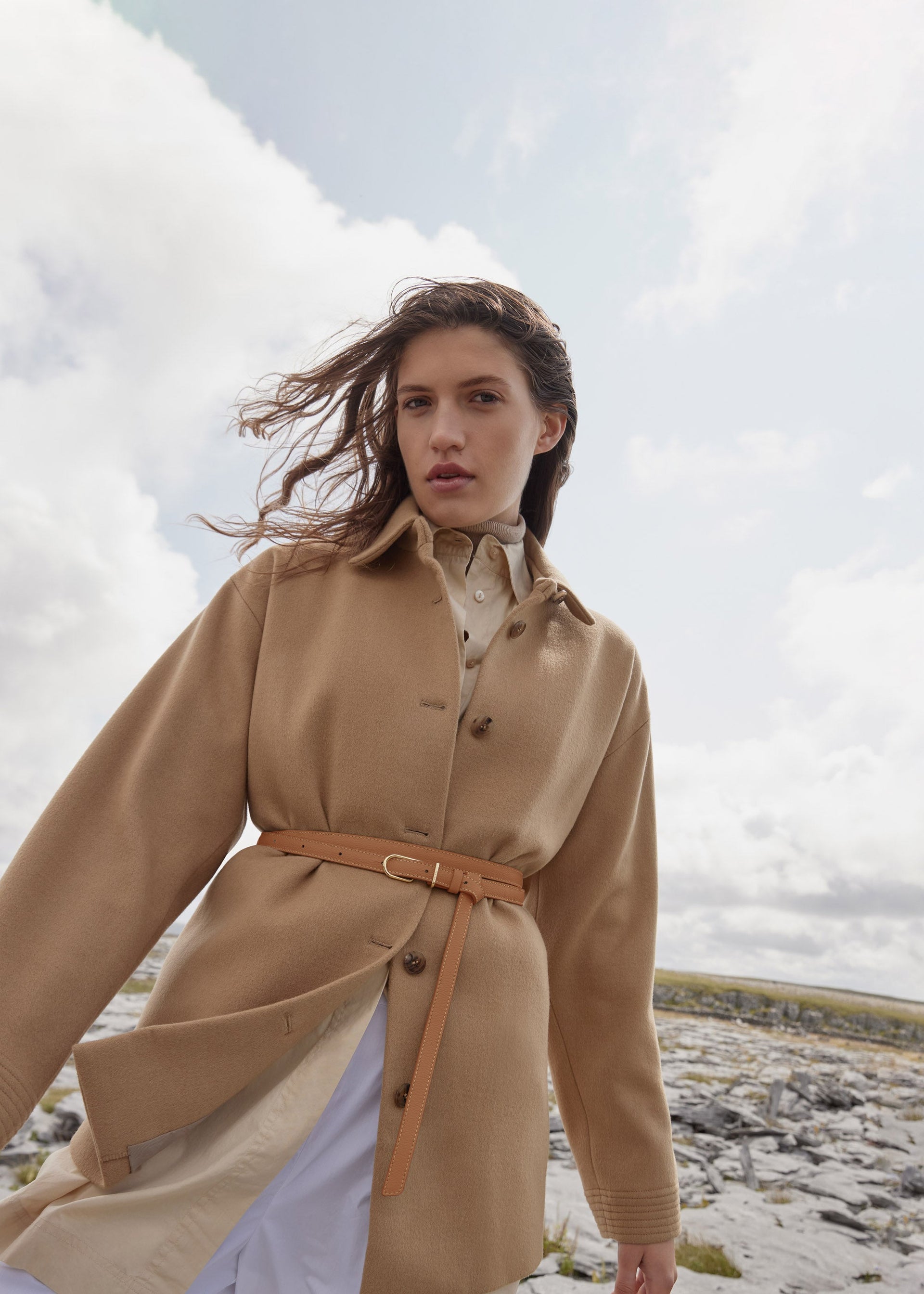 Cintura Fine Umi  - Cammello Granulata