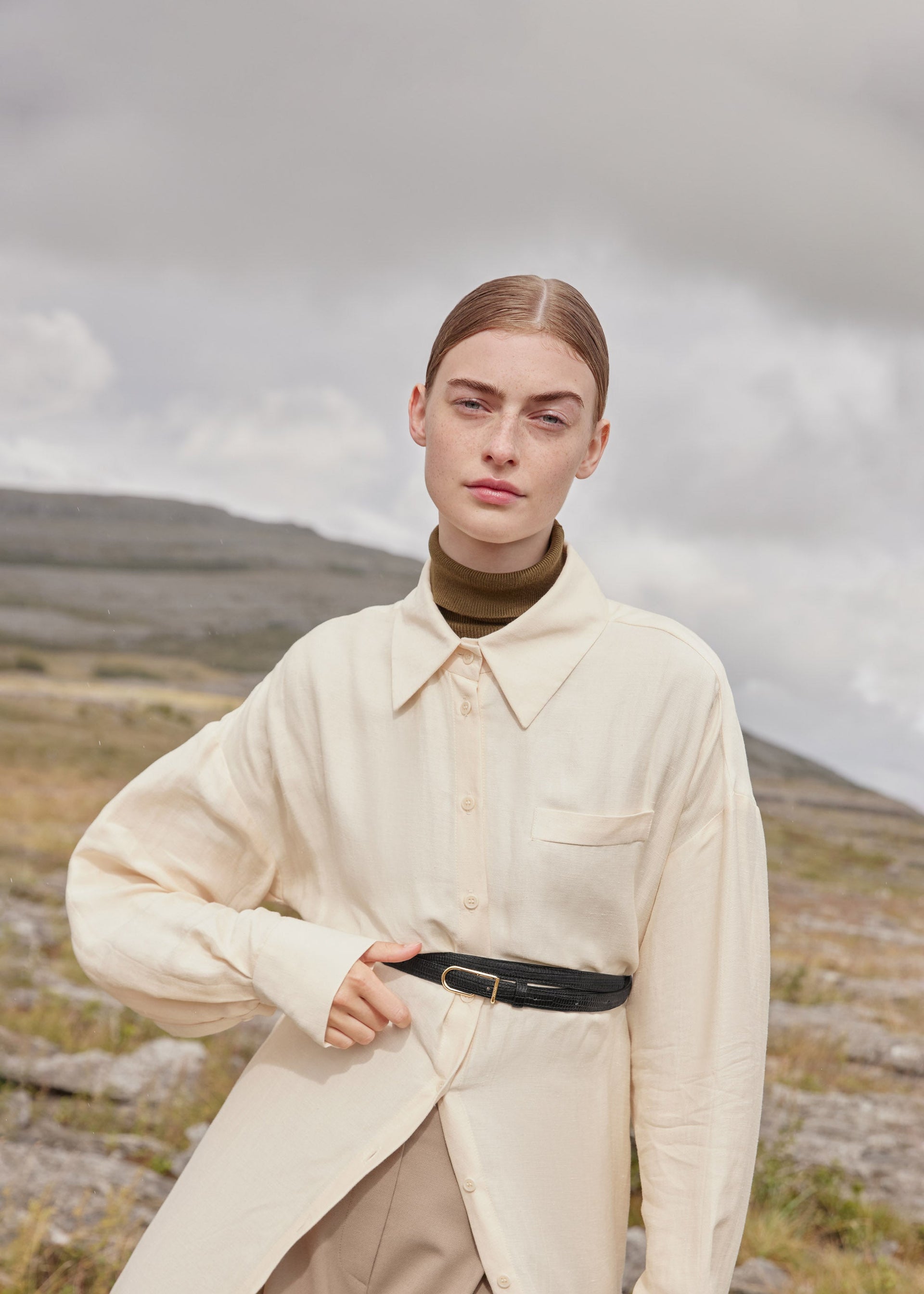 Cintura Sottile - Stampa Lucertola Nera