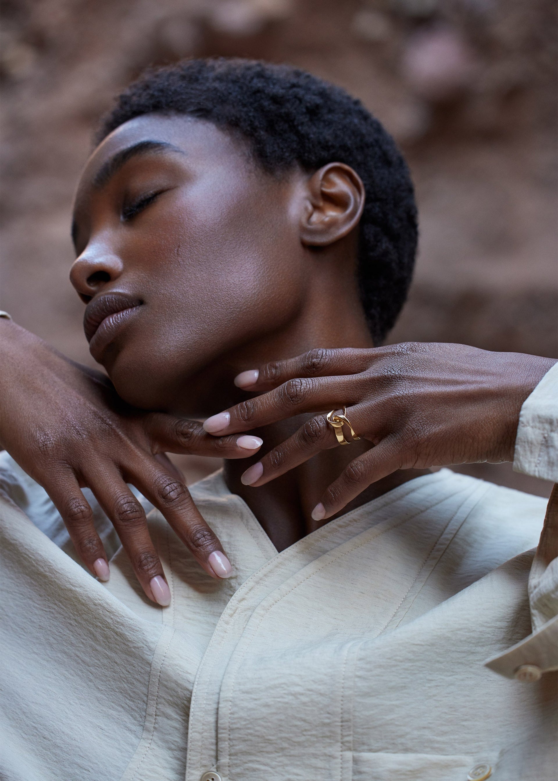 Anello Éole - placcata oro 24 carati