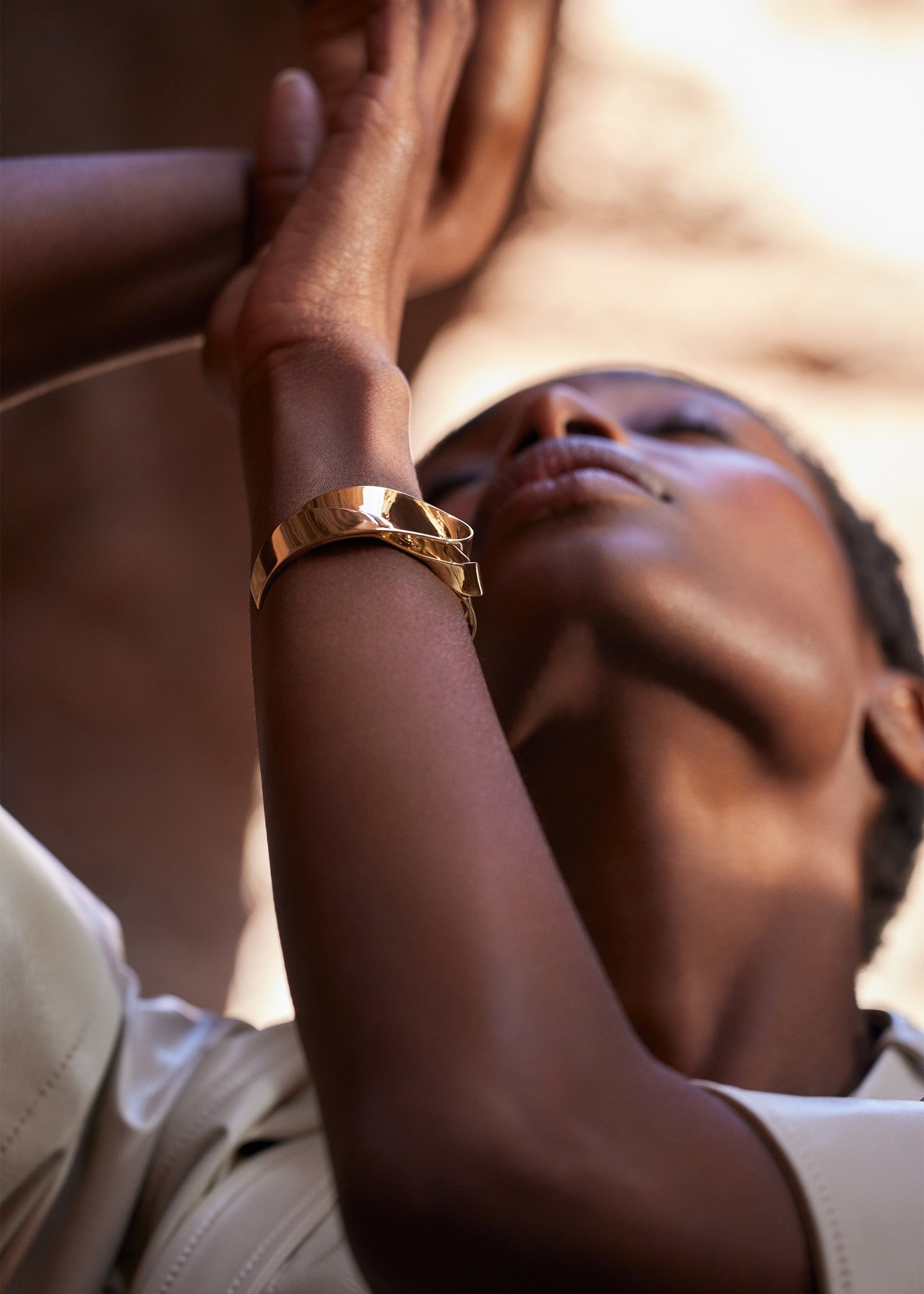 Bracciale Manchette Éole - placcata oro 24 carati