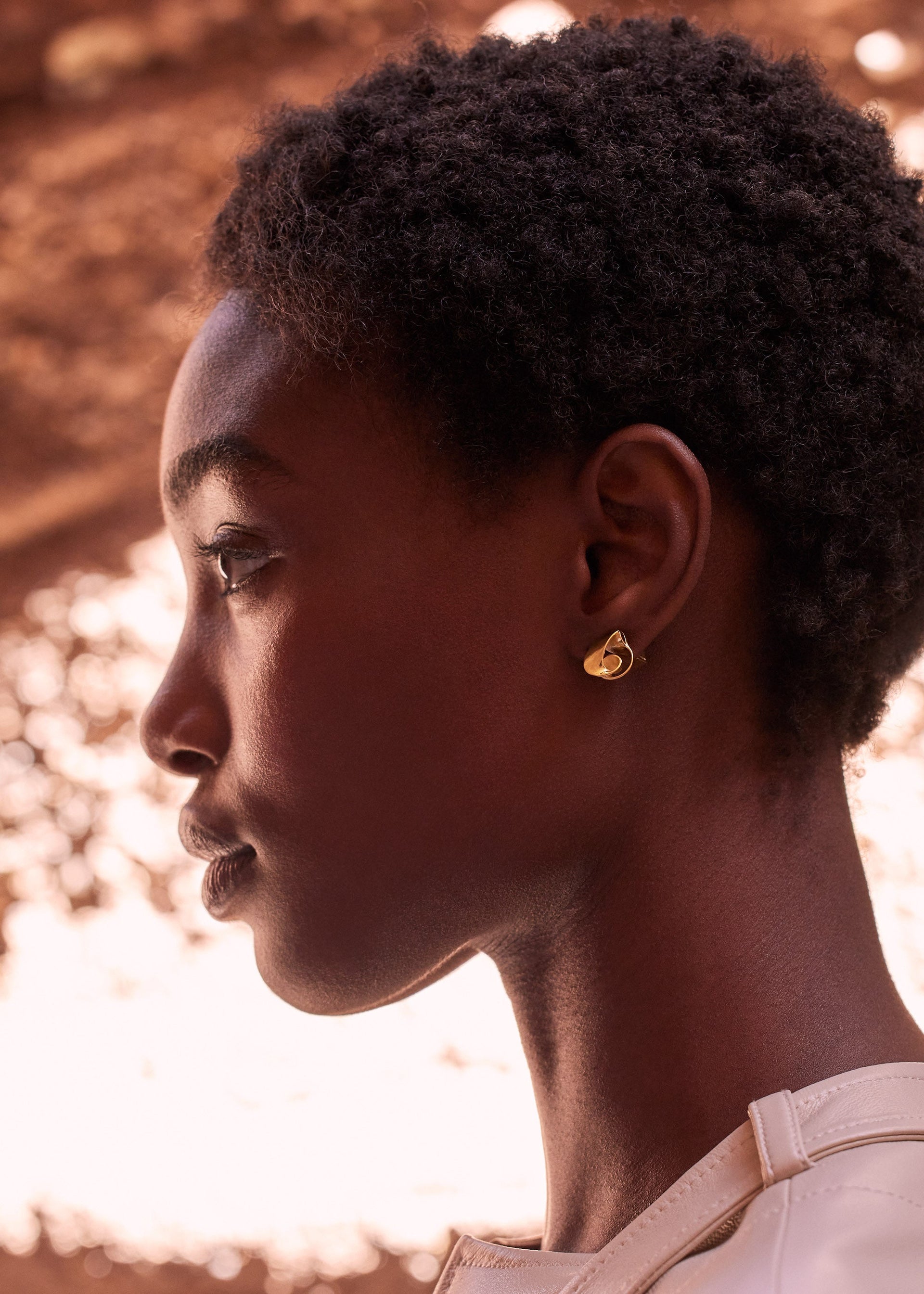 Orecchini a lobo Éole - placcata oro 24 carati