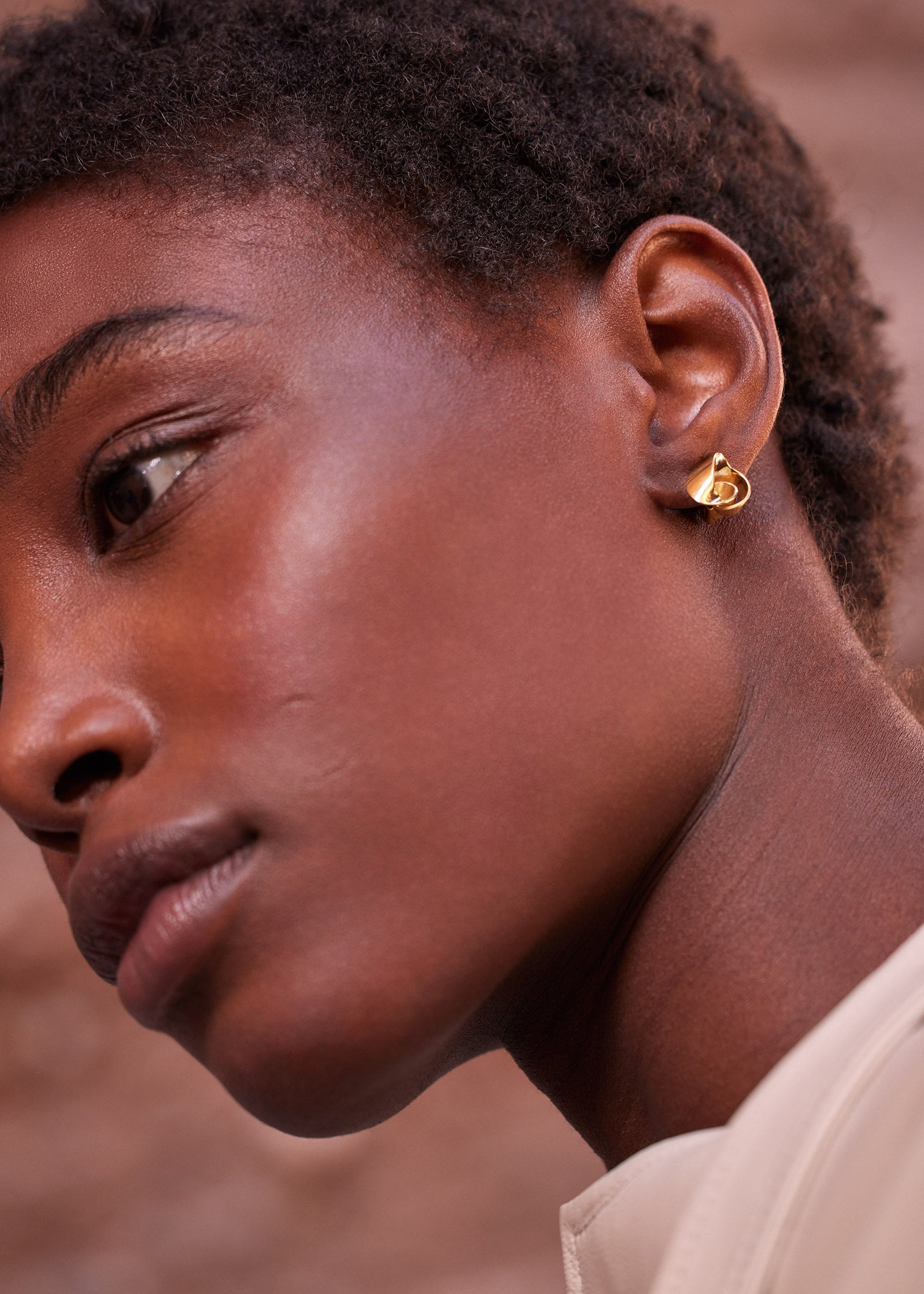 Orecchini a lobo Éole - placcata oro 24 carati