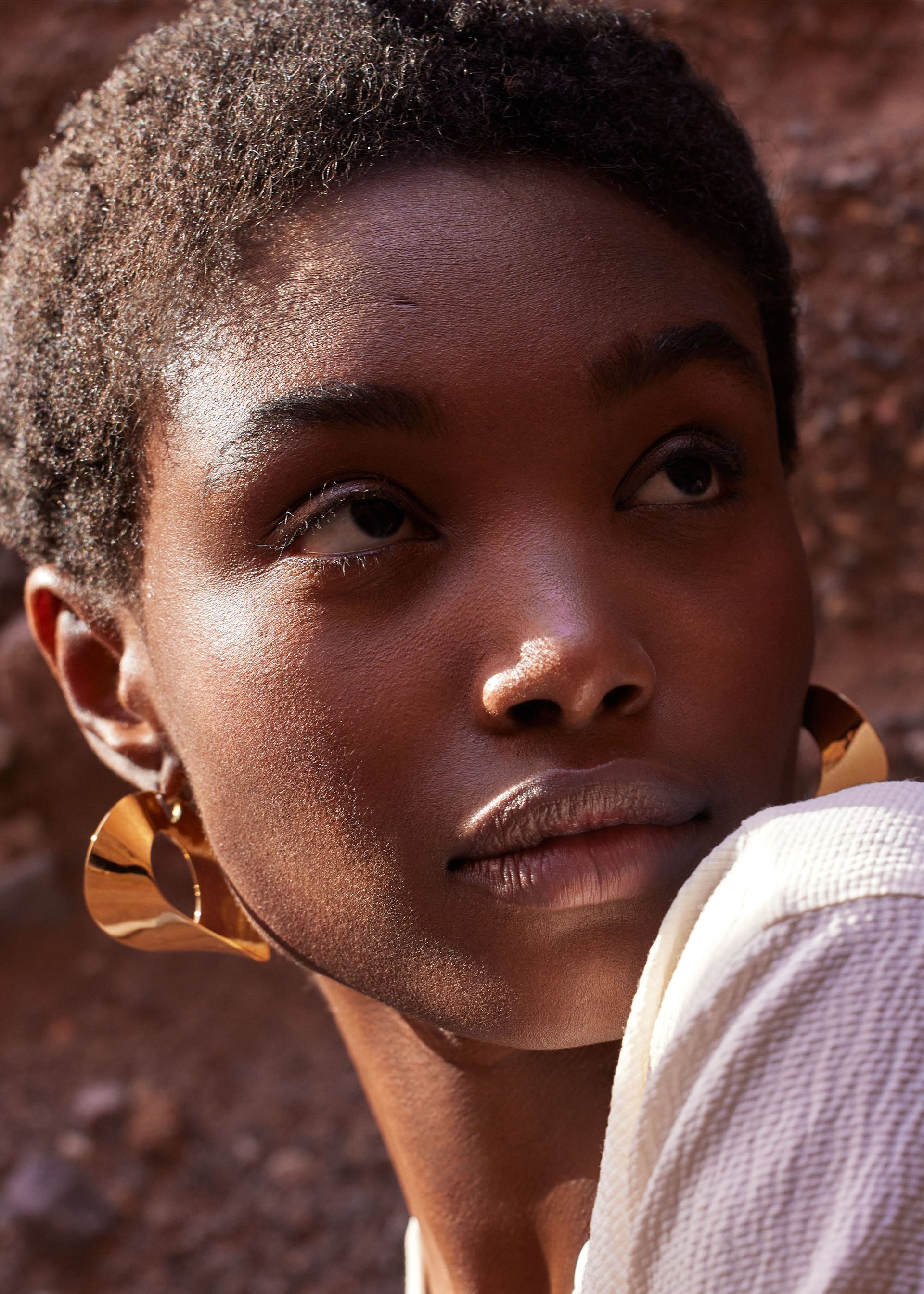 Orecchini a cerchio Éole - placcata oro 24 carati