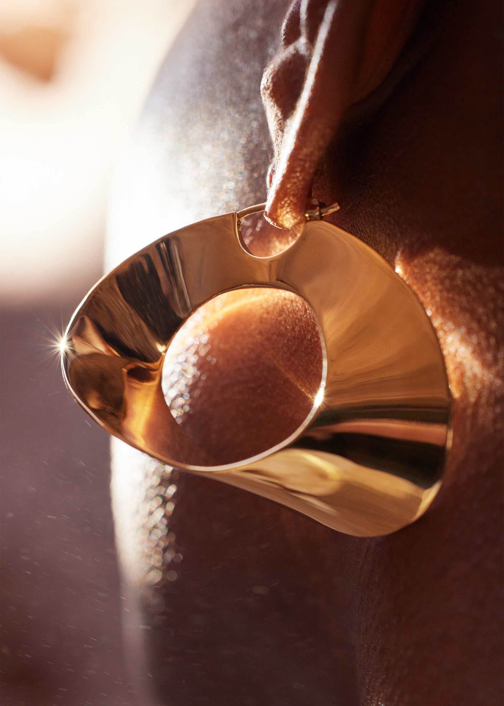 Orecchini a cerchio Éole - placcata oro 24 carati