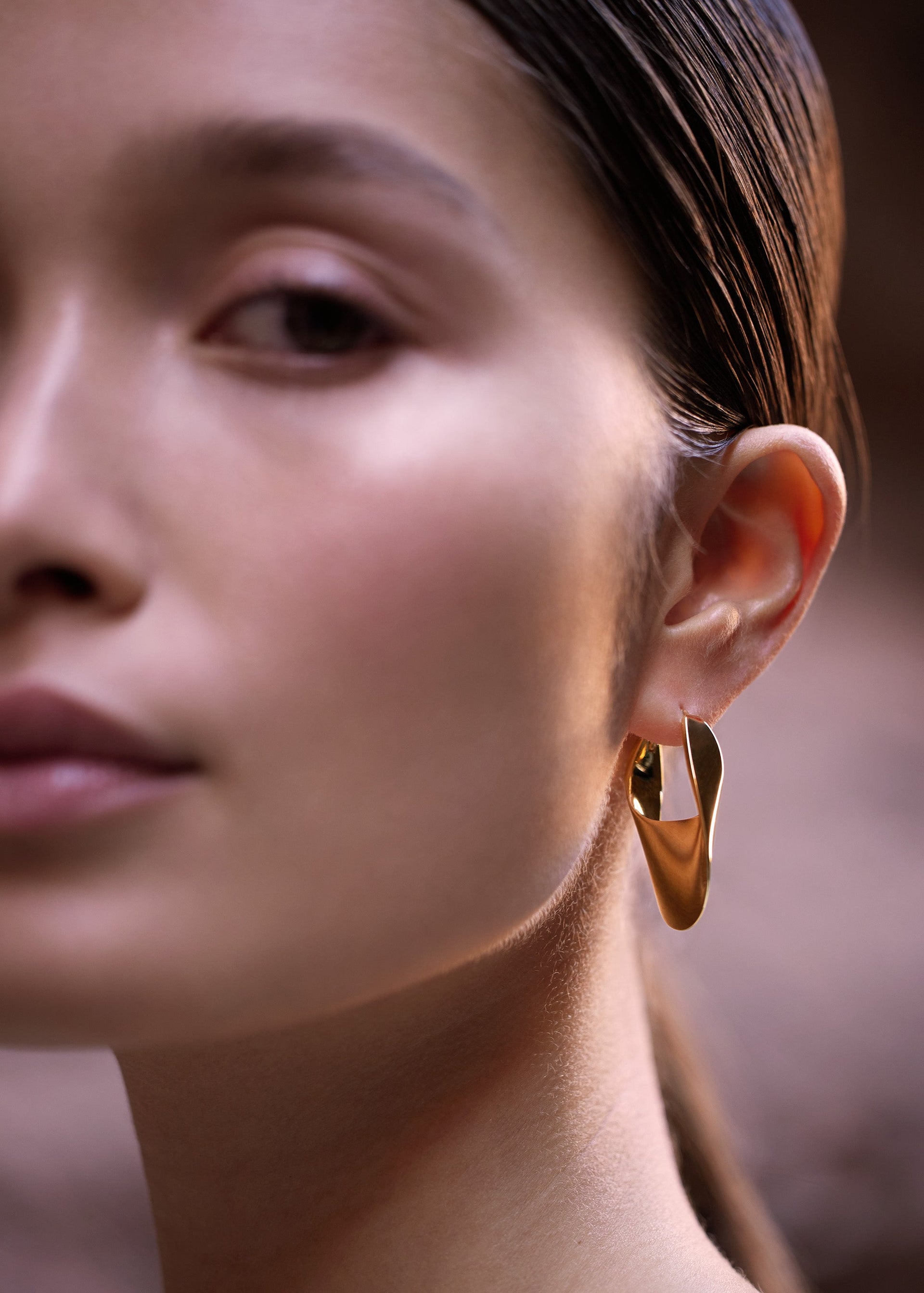 Orecchini a cerchio Éole - placcata oro 24 carati