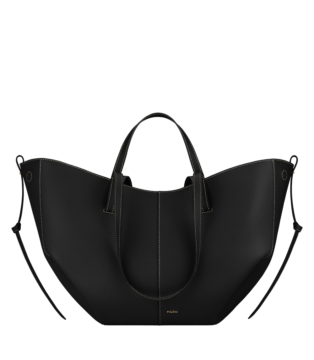 Cyme - Nero Granulata Cuciture Écru